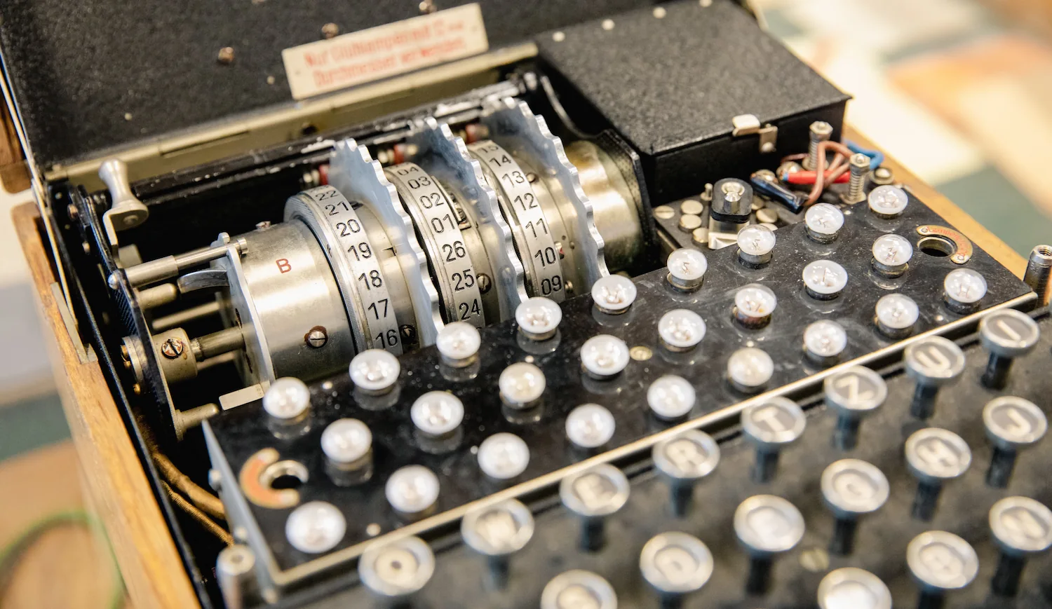 Photo of old enigma machine