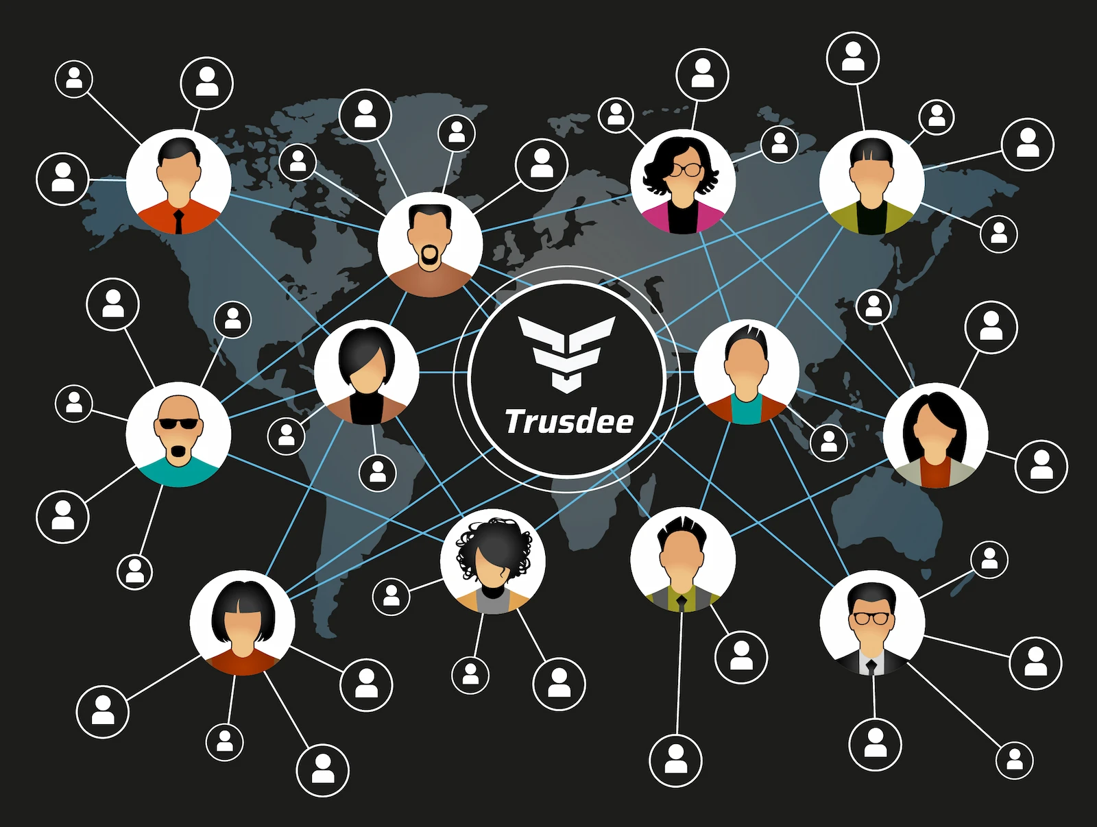 Illustration showing identified network operators and anonymous users hanging on these operators